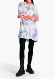 RARE NWT McQ ALEXANDER McQUEEN TIE-DYE SILK CREPE SHIRT, SZ S