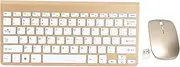 Grcfumo 1 Pc Keyboard Mouse Set, Wireless Keyboard and Mouse Combo, 2.4G Wireless 78 Keys USB Thin Etched Keycaps Ergonomics Mute Computer Keyboards Mouse (Gold)