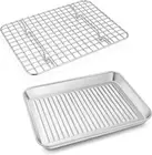 Toaster Oven Pan with Wire Rack, Stainless Steel Baking Oven Sheet Tray, Bacon P