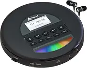 KLIM Nomad - New - Portable CD Player Walkman with Long-Lasting Battery - with Headphones - Radio FM - Compatible MP3 CD Player Portable - TF Card Radio FM Bluetooth - Ideal for Cars - Black