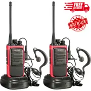 Long Range Walkie Talkie 2 Set 5 Mile Two Way Radio Charge Headset Waterproof