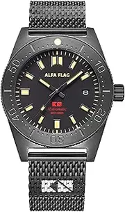 [ALFA FLAG] Hydromatic 200m/660ft Diver Watch Professional Automatic Men's Sport Watch
