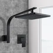 ACA Shower Head Set with Mixer Tap 8" Rain Shower Head Square Black WELS