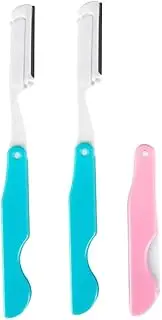 Eyebrow Knife Safe Ladies Face Shaver Eye Brow Trimmer Blade Women Makeup Tools Face Razor(02 random color3pcs)
