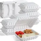 Durable BPA-Free Clamshell Containers - 9-inch, 3-Compartment Meal Prep Solution