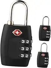 TEHAUX 3pcs 3 Durable Combination Padlocks for Luggage Backpacks Locking Mechanism Sturdy Material Easy to Use Travel Locks Secure Your Belongings