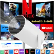 Portable Mini LED Projector 4G WiFi Android 13 Home Cinema HD 1080P Video HDMI