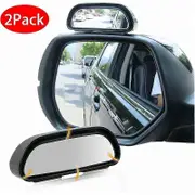 2 Pack 360 Car Blind Spot Mirrors, Universal Right + Left Adjustable HD Glass Auxiliary Mirror Wide Angle Car Adjustable for Blind Spot Retractable V