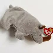 Original Retired Spike Rhino NWT Ty Beanie Baby 1996 PVC Pellets With Errors