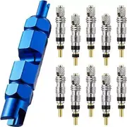 Valve core remover kit blue bicycle valve core tightening tool and 10 valve core