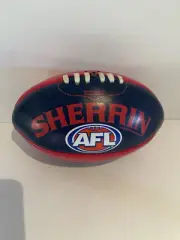 Sherrin AFL 2025 Replica Game Football Melbourne Demons PVC Mini 20cm Ball NEW