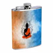 Buddha Spirt Life Em2 Flask 8oz Stainless Steel Hip Drinking Whiskey