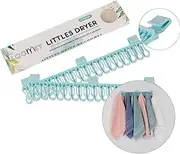 Loomey Plastic Laundry Dryer Hanger Clips, Perfect for Socks, Underwear, Modern Nappies, Baby and Small Clothes, Durable Sturdy Grip Slip Resistant Drying Clothesline pegs(2X17 Pins) - Mint