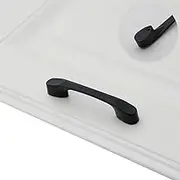 SagaSave 5 Pcs Matte Black Zinc Alloy Pull Handles, 3 Different Hole Spacings (64mm/96mm/128mm), Modern Style, Easy to Install, Suitable for Cabinets, Cupboard, Drawer, Wardrobe