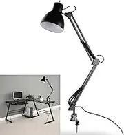 BANGWEIER LED Desk Lamp - Black Flexible Swing Arm Clamp Mount Lamp Office Studio Home Table Desk Light