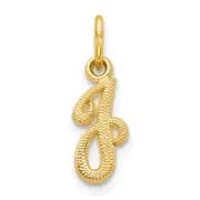 10K Yellow Gold Initial J Charm