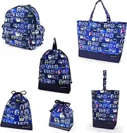 COLORFUL CANDY STYLE NT805500 Kindergarten Entrance School Entrance 6-Piece Set, Lesson Bag, Quilting (Gusseted), Shoe Case, Drawstring Bag, Gymnastics Clothing Bag, Lunch Bag, Cup Bag, Small Items,