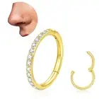 20G 18G Titanium Nose Ring Hoop, Cartilage Hoop Earrings for Women Men, Hinged S