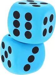 Vaguelly 2pcs Dice Game Large Number Big Sports Party Playing Supplies Teaching Theme Party Prop Blue Eva