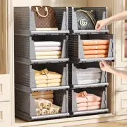 Stackable Plastic Storage Basket for Closet Organizers and Storage, 5 Pack Cl...