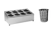 CATERCHEF STAINLESS STEEL CUTLERY HOLDER WITH BASKETS - 8 HOLES