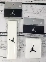 Vintage Nike Michael Jordan Jumpman Headband & Wrist Bands White & Black New