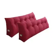 SOGA 2X 180cm Rose Red Triangular Wedge Bed Pillow Headboard Backrest Tatami