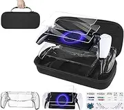 Gopiiphon PlayStation Portal Case 5 in 1 Ps Portal Case Portable Hard Shell Ps5 Portal Case with 2 Screen Protector,Clear Protective Case and 2 Sticker for Ps5 Portal