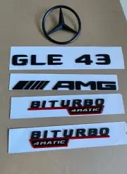 Mercedes-Benz GLE43 AMG Biturbo 4Matic V167 Star SUV Rear Trunk Emblem Badge Red
