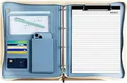 Leather Padfolio, Travel Organizer Pouch for Tablet, Business Folio Organizer with A4 Notepad, Resume Binder Folder, A4 Document Folder for Men, Legal Pad Padfolio for Women, Leather Organizer