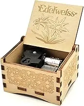 Micteney Edelweiss Music Box Wind Up, Handcrafts Wooden Decor/Gifts/Home Decoration (Edelweiss)