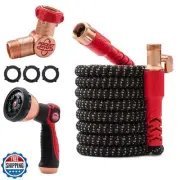 Pocket Hose Copper Head w/New Pocket Pivot Expandable Garden Hose 50 FT, AS-S