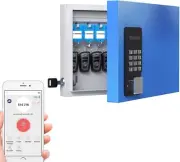 Key Lock Box Wall Mount with 16 Key Tags Smart Key Cabinet OTP Share Half Remote