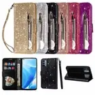 For Samsung J4+ J6+ S10 S10+ S10E S9 Glitter Zipper Wallet Card Case Stand Cover