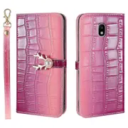 For Samsung Galaxy J530 Phone Case With Strap - Purplish red