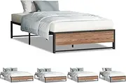 ALFORDSON Metal Bed Frame King Single Size, Minimalist Bed Base Platform with Reinforced Steel Frame, Industrial Style Mattress Foundation with Rust-Resistant Finish, Max 150kg
