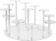 TOGEVAL Display Stand Cake Holder Stand Cake Pop Holder Riser Display Shelf Cake Stand Holders Party Cake Holder Small Cake Stand Desktop Cake Tray Dessert Accessories Acrylic Transparent