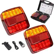 Magnetic Wireless Trailer Lights Kit, Portable LED Magnetic Wireless Tail Lights for Trailer, Rechargeable LED Tail Light Kit for Tow Truck, for Trucks, Boat, RV, Vehicle