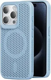 Jarttarn Magnetic Case Compatible with iPhone 16 Pro Max 5G, [Support Wireless Charging] Heat Dissipation & Breathable Drop-Proof Phone Cover (Blue)
