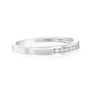 9ct White Gold 0.15 Carat Diamond Eternity Ring with 10 Brilliant Cut Diamonds, Q