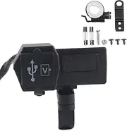 Zohisin Universal Motorcycle Dual Usb Socket Adapter With Voltmeter Display Blue Made Of Abs Environmentally Friendly Material Durable High Temperature Resistant And Corrosion (Green Light)
