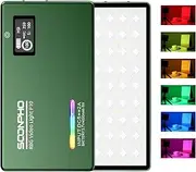 SOOPHO P10 Panel Lights Video Fill Light Full Color Camera Light CRI95+ 12 Light Modes Built-in Battery Power Al um Shell Suitable for Studio P grapher Video Vloger Live Streaming Green p10-1 Green