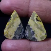 26.90 CT 100% Natural Bumble Bee Jasper Pair Cabochon Earring Supply Gemstone