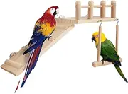 Bird Play Stand - Parrot Swing Perch - Lovebird Cage Ladder Swing Toys for Macaw Cockatiel, Wood Parakeet Play Training Perch