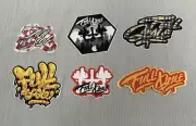 Skateboard/Locker/Cup, Full Scale Assortment Stickers, Lot of 6