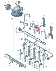 VOLKSWAGEN CRAFTER 2F MK1 Fuel Pressure Pipe 076130302 NEW GENUINE