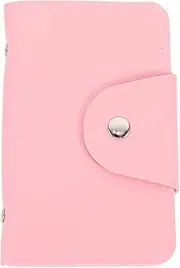 Lurrose Nail Stamping Plate Holder Case Rectangular Manicure Nail Art Plate Organiser Nail Template Case Bag for Card Money Ticket Wallet Pink