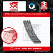 4 Rib Multi V Drive Belt fits FIAT PALIO 178 1.2 1996 on 46517850 46527553 Febi