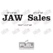 Jaw Sales Custom Vinyl Decal 3-pack