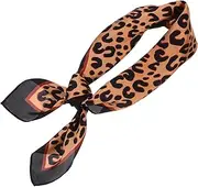 [Ipetboom] Leopard Print Scarf Lightweight Square Neckerchief for Women Fashionable Accessory for Various Occasions Elegant and Skin Friendly Design Mother's Day